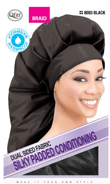 QFITT Braid Dual Sided Silky Padded Conditioning Cap , Sareya Beauty Supply Store, Hair covers